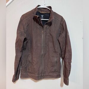 Kuhl Men's Brown Zip Button Collared Lined Mid Jacket M Outdoor double Kross